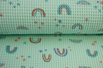 Waffelstoff mint für Babys